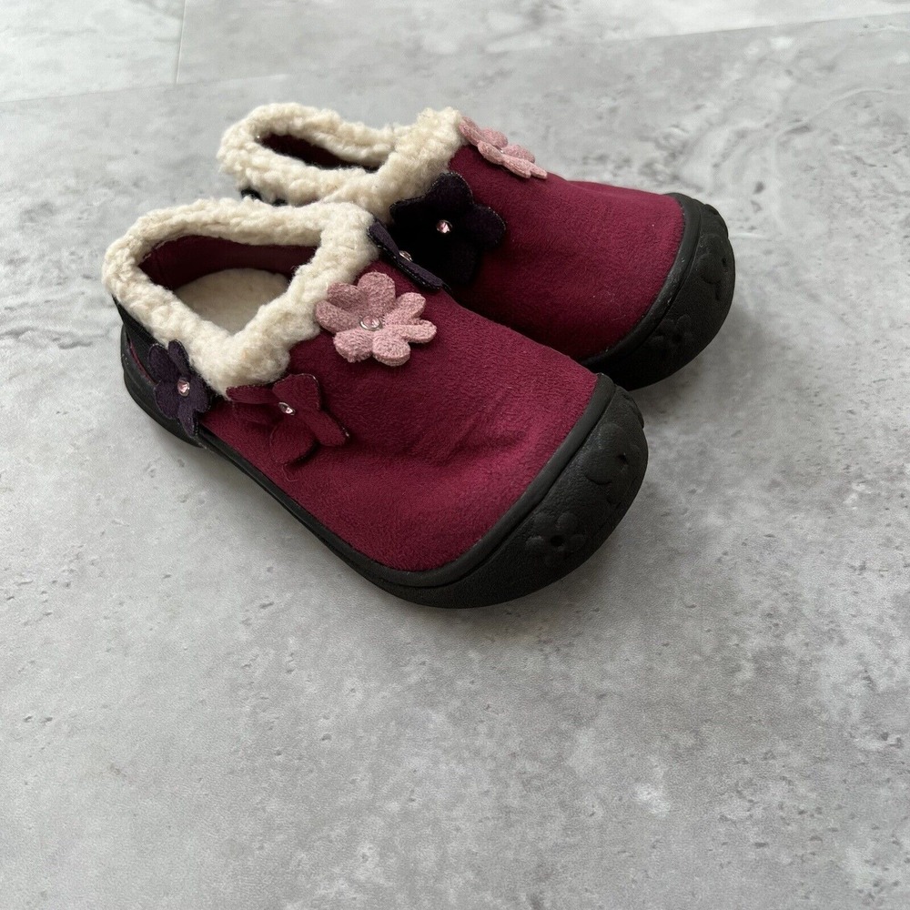 Smartfit Girls Size 5 1/2 Sherpa Lined Shoes Pink Clog Slip‎ Ons